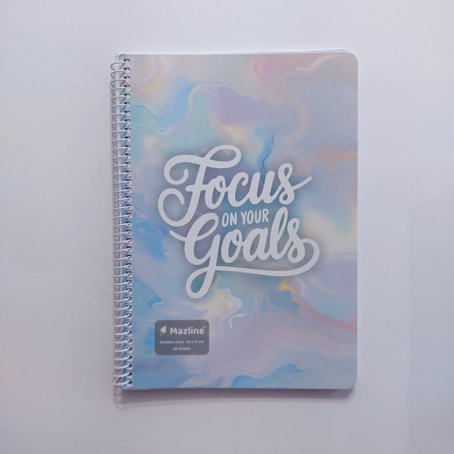 دفتر زبان انگلیسی دو خط 60 برگ سیمی مازلاین طرح Focus