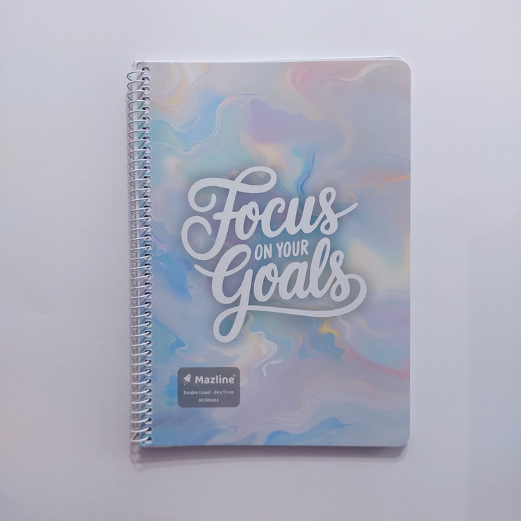 دفتر زبان انگلیسی دو خط 60 برگ سیمی مازلاین طرح Focus